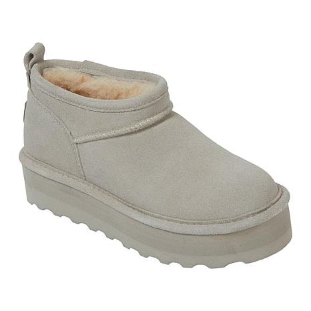 New Bearpaw Retro Suede Platform Boot Water Resistance 9 and 13 Winter White